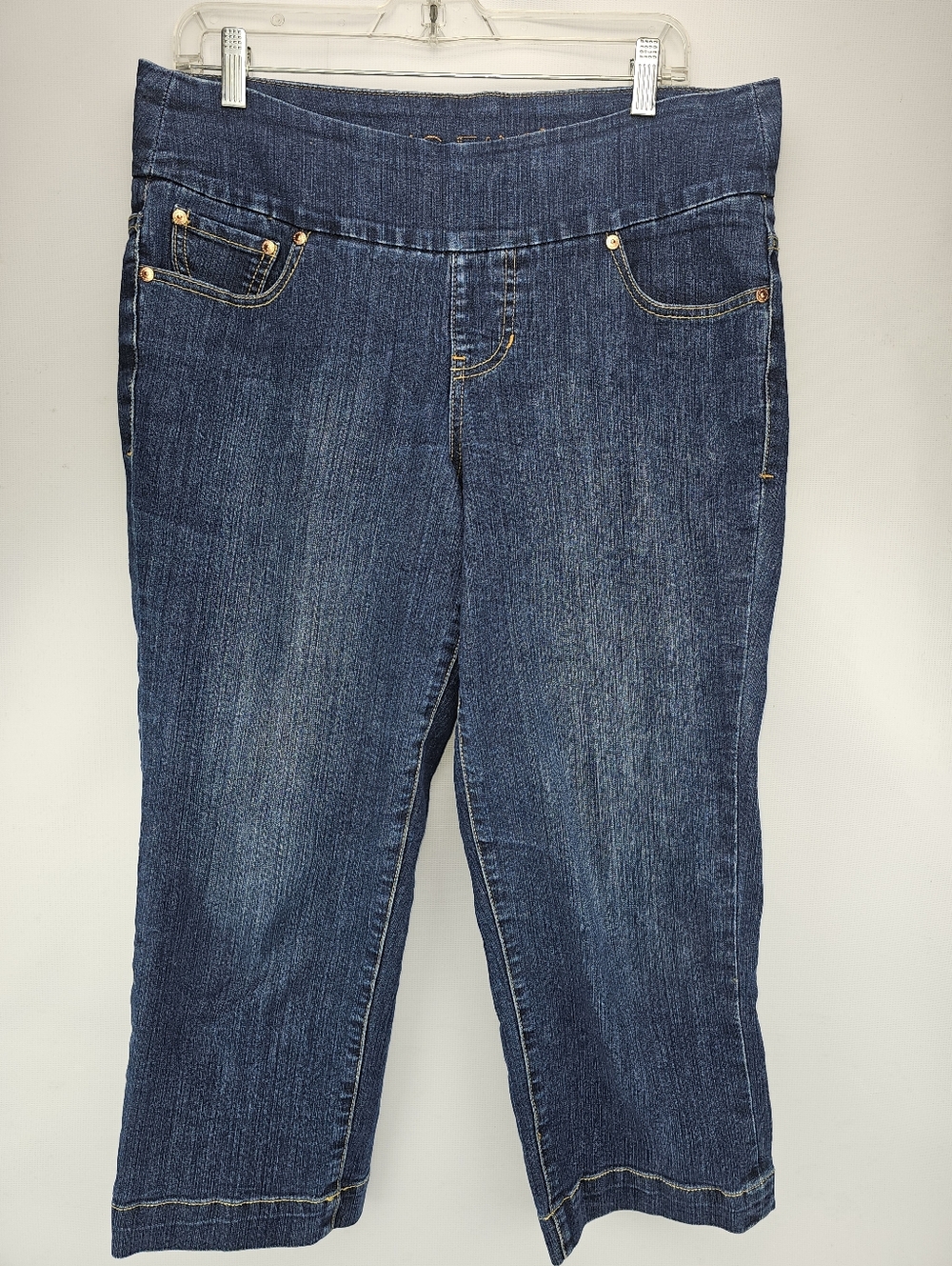 JAG Jeans Women's Blue Ankle Cropped Pull-On Denim Classic Fit Jeans Size 10